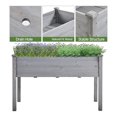 thumbnail image 3 of Raised Planter Bed Outdoor, Solid Wood Elevated Garden Box with DIY Paintable Design, Stable Structure for Flowers Herbs Potted Plants grey, 3 of 5