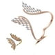 thumbnail image 2 of Conjunto de joyería de plumas ajustables con circonitas | Conjunto de regalo de anillo y pulsera para mujer | Símbolo de protección y valentía | Para uso diario, 2 of 5