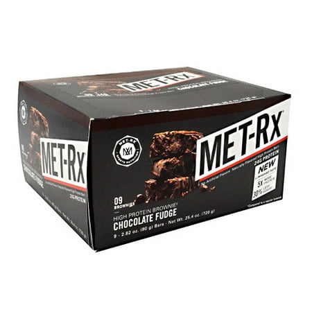 MET-Rx High Protein Brownie - Chocolate Fudge - 9 - 2.82 oz (80 g) Bars