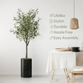 thumbnail image 3 of Artificial Tree in Geometric Spiral Pattern Planter, Fake Olive Silk Tree for Indoor and Outdoor Home Decoration - 60" Overall Tall (Plant Pot Plus Tree), 3 of 5