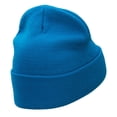 thumbnail image 3 of Be Thankful Embroidered Knitted Long Beanie - Aqua OSFM, 3 of 5