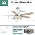 thumbnail image 3 of Cusp Barn 52" Luxury Crystal Ceiling Fan with Reversible Blades and Remote Control, DC Motor 6 Speeds Fan with Lights, 3 of 11