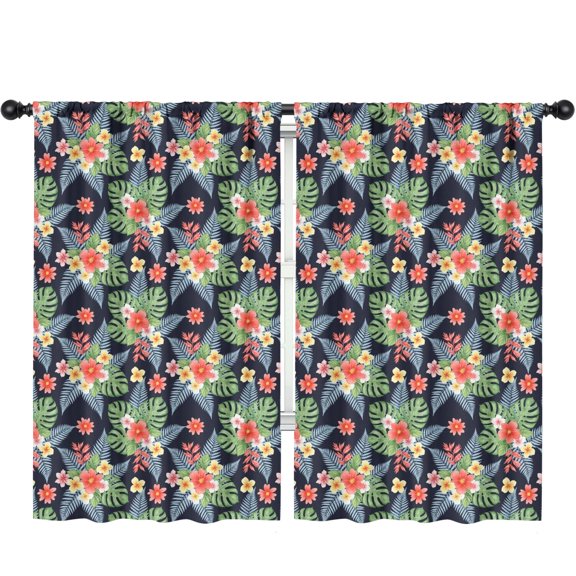 Pioneer Flower Floral Print Pattern Insulated Teens Curtains Set Of 2, Bedroom Essentials, Toddler Room Decor 52"x84"