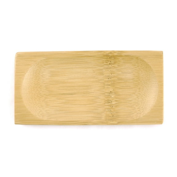 BambooMN Brand - Solid Bamboo Mini Dishes - Rectangle, Oval Indented Bottom, 4.7" x 2.4" - 30 pcs