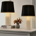 thumbnail image 3 of NATYSWAN Black Drum Lamp Shades Set of 2,Modern Linen Lampshade for Table Lamp Floor Lamp,13*10in, 3 of 7