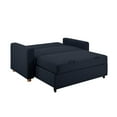 thumbnail image 3 of Serta Tennyson Scandinavian Convertible Loveseat with Full Size Sleeper, Navy Blue Woven Fabric, 3 of 7