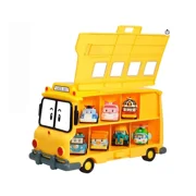 Robocar Poli School B Carrying Case School Bus Toy Ideal for Kids Ages 3+ Holds 14 Vehicles