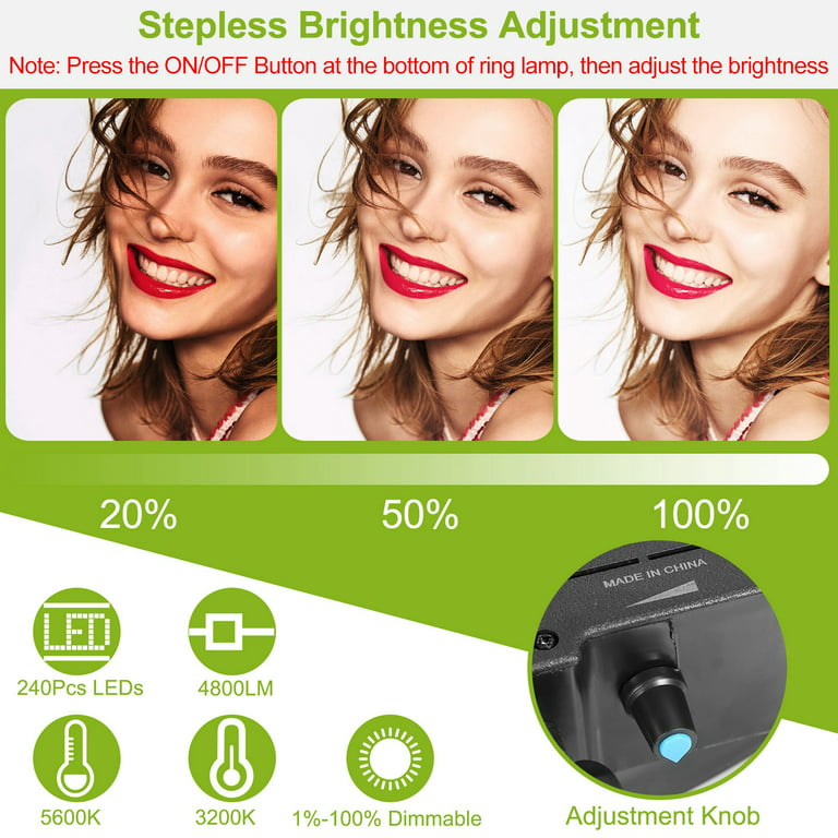 Professional Selfie Ring Light Set, iMountek 18 Dimmable LED Ring Light  with Tripod Phone Holder Carrying Bag