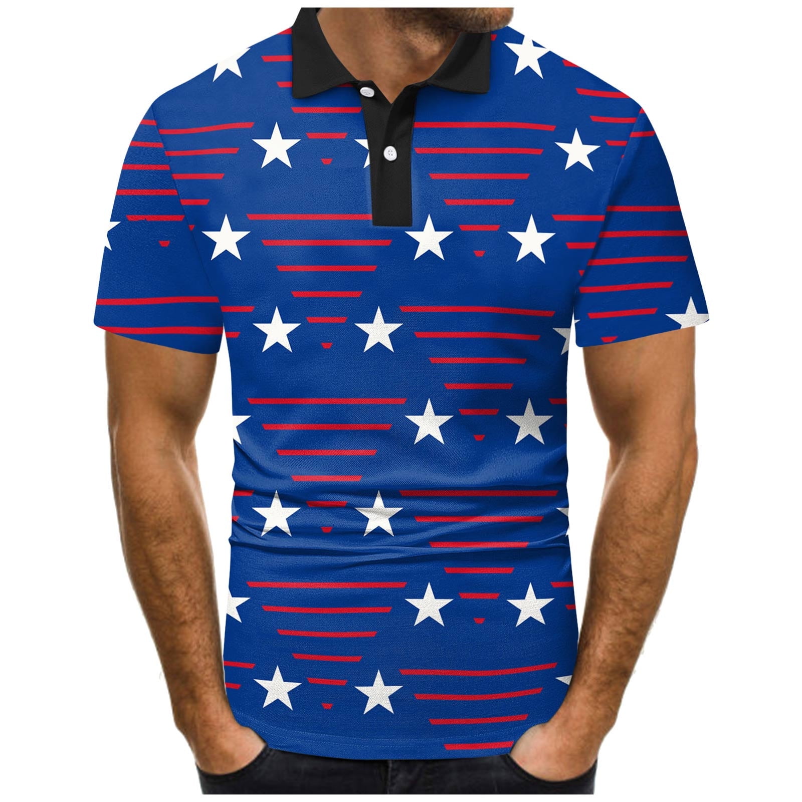 kpoplk Men's 4th of July Polo Shirt Men's Patriotic Independence Day ...