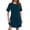 Army Green, variant on Cmfcve Summer T Shirt Dress for Women Casual Contrast Trim Cap Sleeve Crew Neck Loose Fit Mini Dresses with Pocket