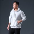 thumbnail image 6 of Men's Hoodie Sweatshirt Loose Fit Pullover Tops Solid Drawstring Sport Hoodie Classic Long Sleeves Pullover Hoodie Gifts, 6 of 9