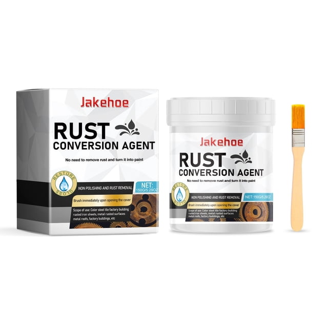 Metal Rust Converter Spray Transforms Rust Into Protective Polymer Layer Prevents Corrosion Easy To Use Rust Remover For Iron Steel Surfaces With Brush