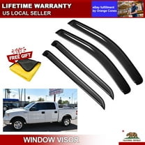 Smoke Window Visors Vent For 2004-2008 Ford F150 Supercrew Sun Rain Guards