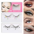 thumbnail image 2 of 1 Pair Artificial Sequined False Eyelashes Extension Fake Eyelashes Set For Halloween Party Cosplay, 2 of 9