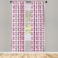 thumbnail image 4 of Ambesonne Geometric Window Curtains, Vintage Squares Lines, Each 28" W x 63" L, Magenta Grey and Pink, 4 of 4