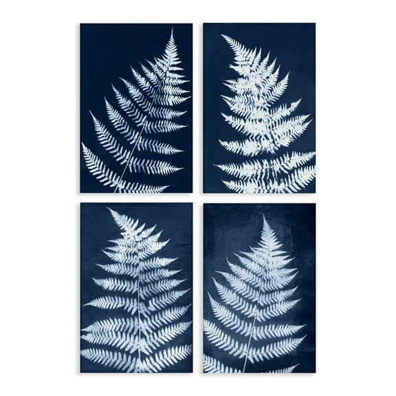 Stupell Industries Modern Fern Impressions Plants & Flowers Painting Wrapped Canvas Art Print Wall Art, 16 x 24, Set of 4