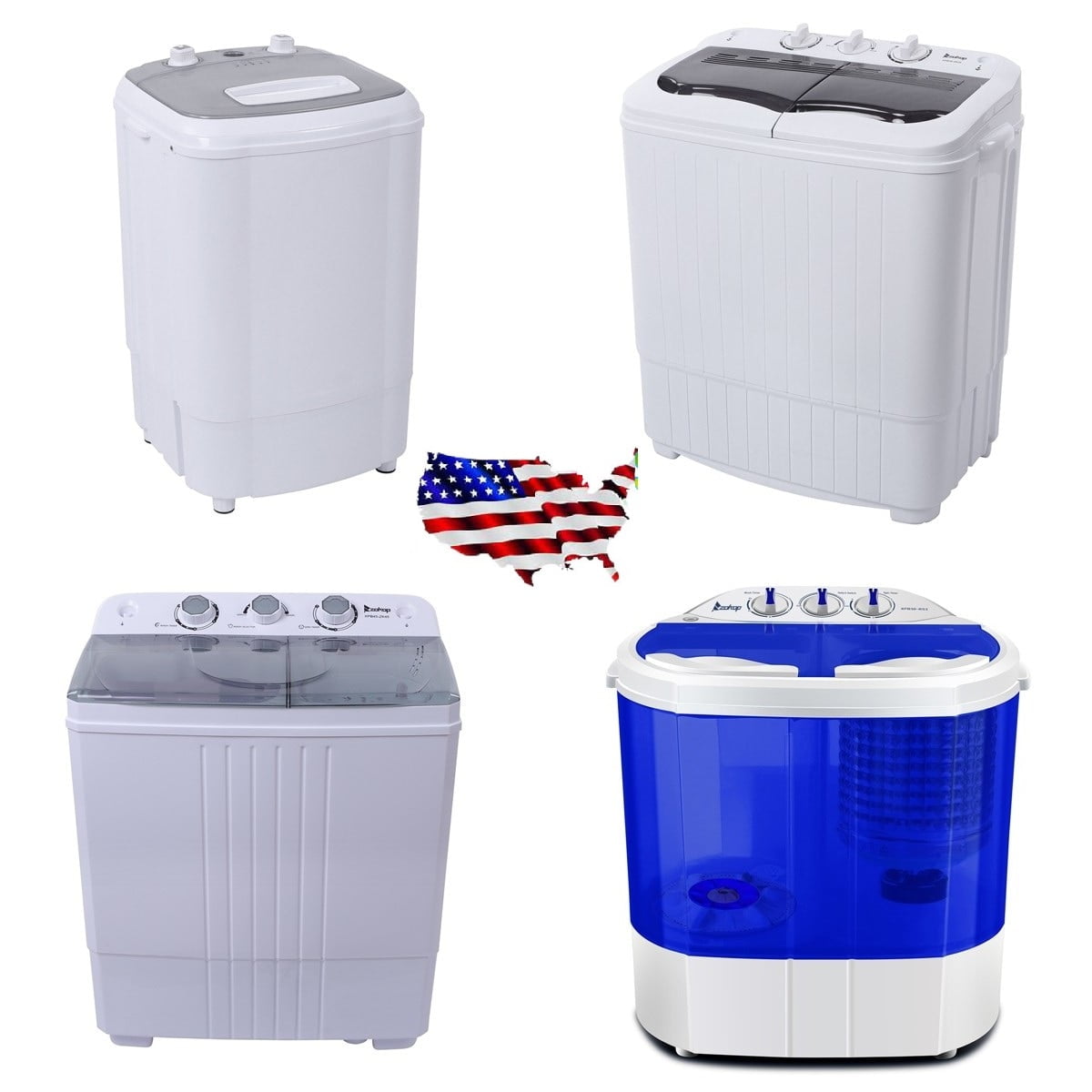 Goorabbit Washer Spin Dryer,Portable Mini Compact Twin Tub Washing