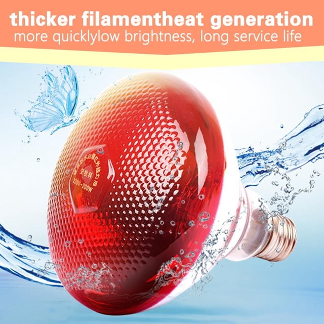 250W Infrared Heat Bulb Lamp, Heavy Duty Warming Light for Poultry Chick Brooder Lambs Livestock