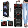 thumbnail image 4 of Dazone 4,500W Bluetooth Speaker Rechargable Dual 10" Woofer Party FM Karaok DJ LED AUX, 4 of 10