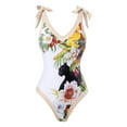UPPADA One Piece Swimsuit for Women Retro Floral Print Tie Bathing Suit