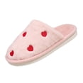 thumbnail image 2 of KEVCHE Womens Plush Cotton Slippers, Heart Print Closed-Toe Warm Fuzzy Sandals for Indoor Use, Lightweight Non-Slip House Shoes with Cushioned Insole, Comfortable Bedroom Slippers, 2 of 6