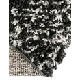 thumbnail image 5 of Unique Loom Serenity Shag Collection Area Rug - Walcott (3' 3" Round Black and White), 5 of 9