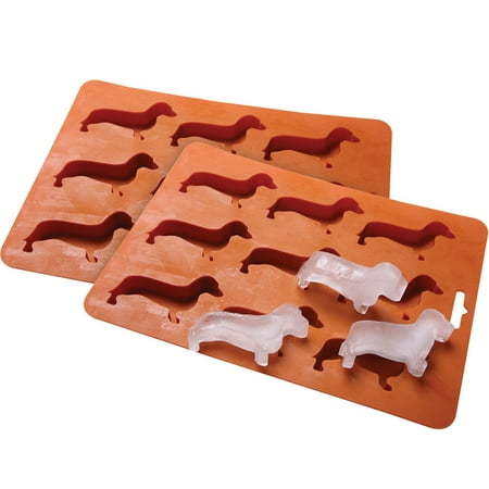 Molded Cargo Area Tray - What on Earth Dachshund Ice Cube Tray - BPA-Free Silicone Dog Shape Mold for Candy Making, Gelatin Setting - Set of Two