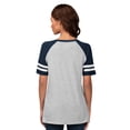 thumbnail image 2 of Women's G-III 4Her by Carl Banks Heather Gray Milwaukee Brewers Goal Line Raglan V-Neck T-Shirt, 2 of 2