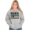 thumbnail image 3 of Funny Mama Llama Mothers Day Pun Zip Hoodie Sweatshirt Women Brisco Brands S, 3 of 6