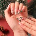 thumbnail image 1 of 24 uñas postizas cortas de Navidad extraíbles para mujeres y niñas Ygjytge Para estrenar, 1 of 8