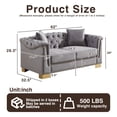 thumbnail image 3 of ChenyueFurn 62" Velvet Chesterfield Loveseat with Rolled Arms,Grey, 3 of 11