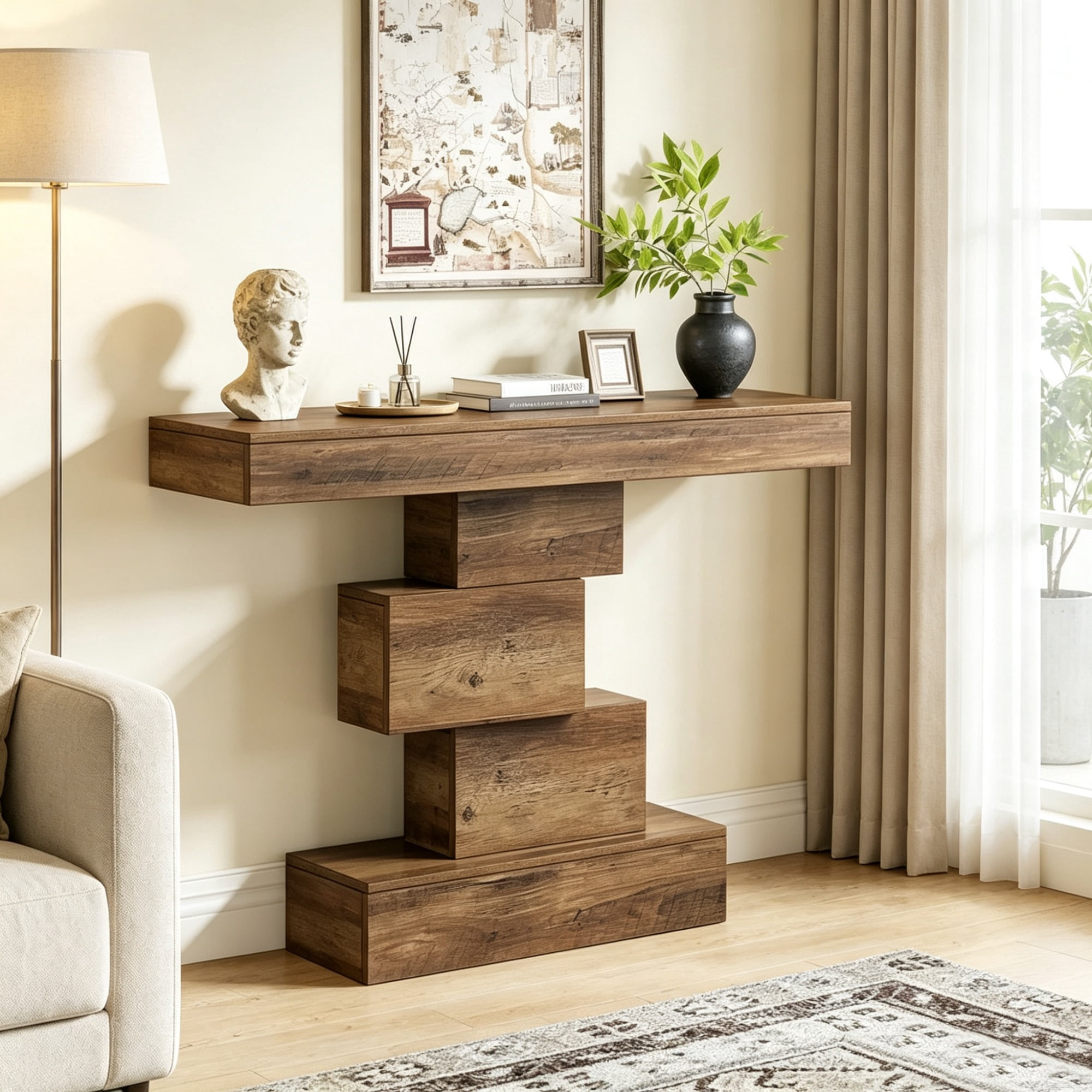 42.5 Inch Industrial Farmhouse Console Table