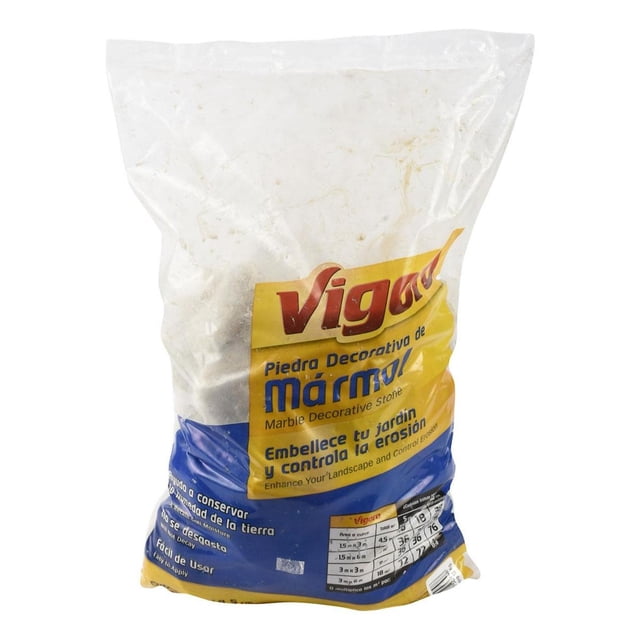 Piedra Decorativa Vigoro Mármol Blanco 12 Kg 25 Cm