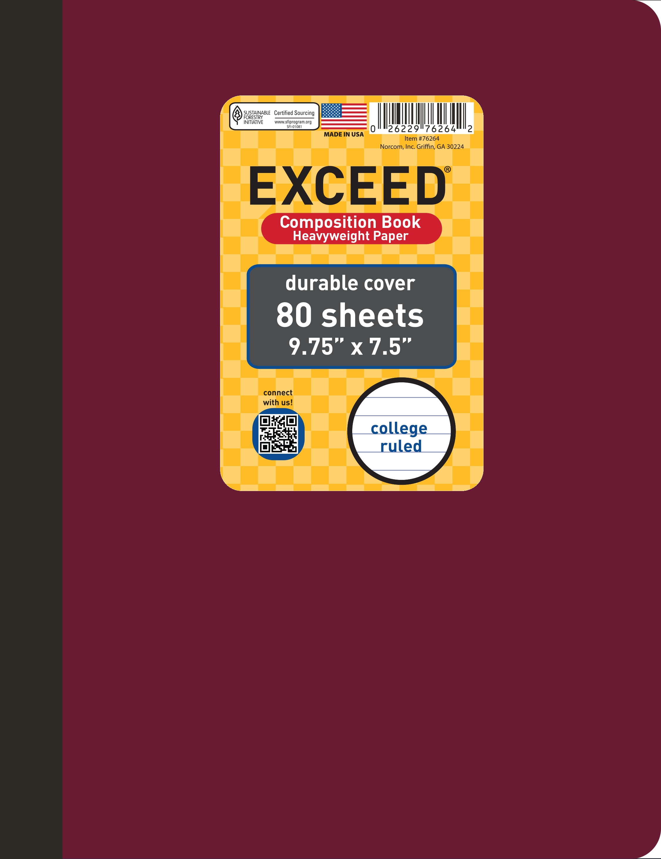 Exceed 80ct Blue Cove Composition Book, CR 9.75