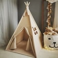 thumbnail image 1 of Carpa tipo tipi RONGFA para niños portátil para interiores y exteriores (caqui), 1 of 7