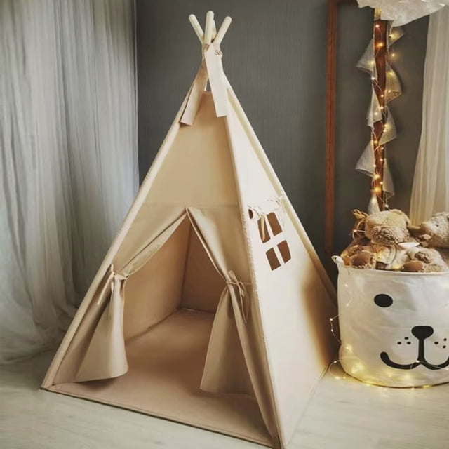 Carpa tipo tipi RONGFA para niños portátil para interiores y exteriores (caqui)