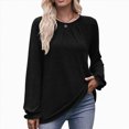 thumbnail image 4 of Godom Long Sleeve Shirts Womens Pleated Business Casual Blouses with Smocked, 4 of 7