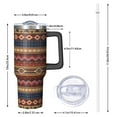 thumbnail image 3 of 40oz Boho Tumbler | 40 oz Bohemia Theme Tumbler with Handle | Spill Proof Lid & Straw | Double Insulated Travel Coffee Cup | Boho Gifts for Men Women, 3 of 5