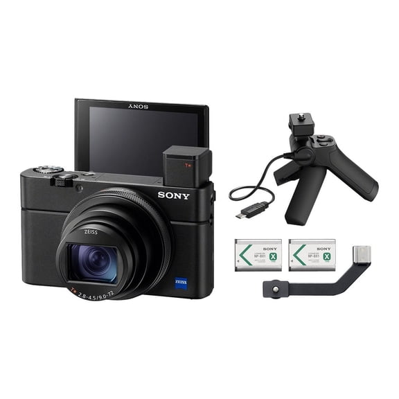 Sony Cyber-shot DSC-RX100 VII - Digital camera (International Model) - 20.1 MP - 4K / 30 fps - 8x optical zoom - ZEISS - Wi-Fi, NFC, Bluetooth - black - with Sony VCT-SGR1 Shooting Grip