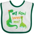 thumbnail image 3 of Inktastic My Nani Loves Me Grandson Dinosaur Boys Baby Bib, 3 of 4