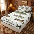thumbnail image 2 of meiyoeat Watercolor Trout Bass Fish Zipper Comforter Set with Fitted Sheet and 2 Pillowcases for Men Kids, Rustic Wildlife Zipper Bedding Set, Green Brown, Reversible, 3pcs, 2 of 6