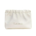 thumbnail image 4 of Monedero organizador de corbatas para el pelo, minibolso informal portátil para maquillaje, cartera pequeña para tarjetas de identificación, joyería, Blanco, 4 of 8