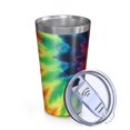 thumbnail image 2 of 16oz Tumblers Rainbow Tie Dye Mandala Pattern Stainless Steel Vacuum Insulated Double Wall Travel Tumbler Cups Mug with Lid and Straw,Cleaning Brush for Coffee,Tea, 2 of 4