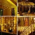 thumbnail image 4 of LED Dangling Icicle Lights, LONJY 16.4FT 216 LEDs 8 Modes Twinkle Christmas Plug in Hanging Ceiling Fairy String Curtain Lights for Bar Mall Patio Yard Indoor Outdoor Decoration(Warm White, 5M), 4 of 7