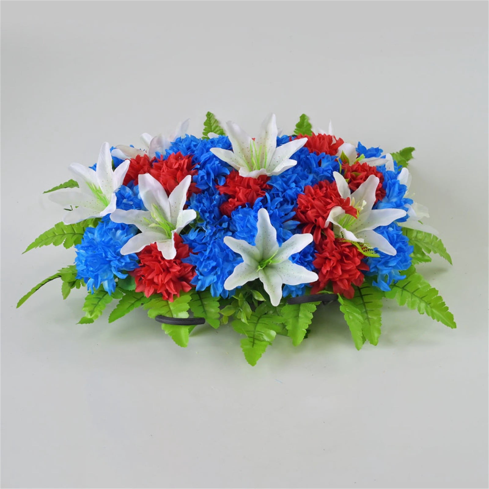 Artificial Cemetery Flowers, Headstone Flower Saddle, Grave Memorial Flowers, Large Artificial Blooms, Outdoor Tombstone Decor, Grave Floral Saddle, Realistic Faux Arrangement