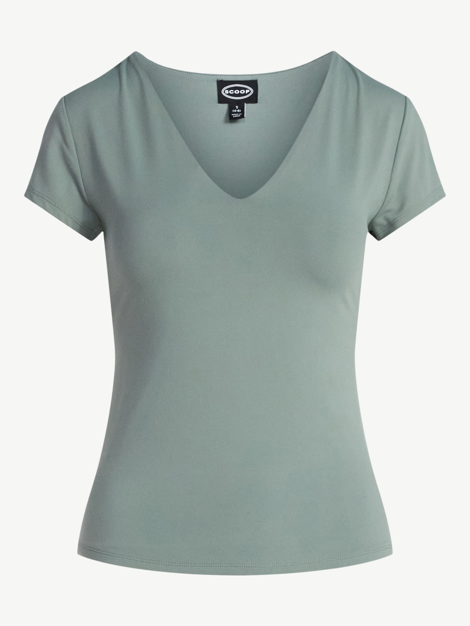 Scoop Women's and Women's Plus Ultimate Refined Contour V Neck Tee, Sizes XS-4X