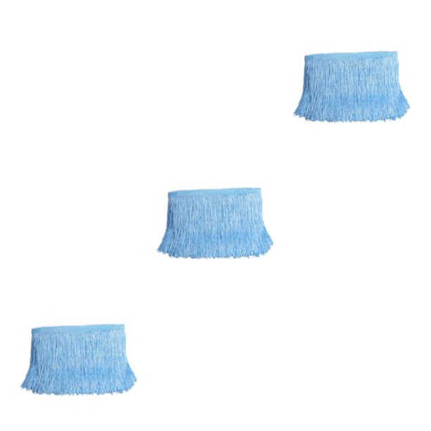 Vestido de baile latino Minnieouse con flecos de encaje de cinta poliéster azul claro