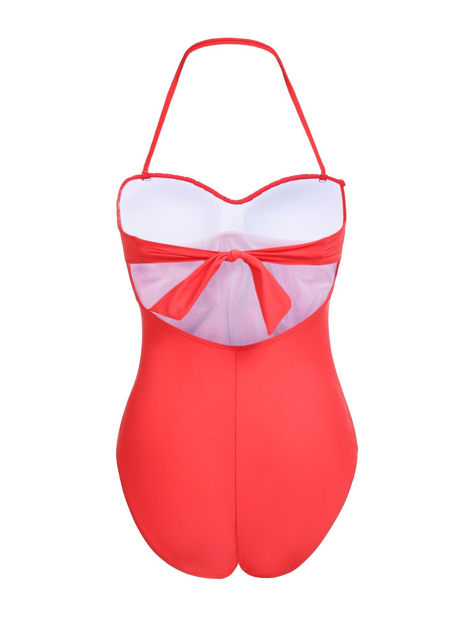 Summer Hot Sales Women Elegant Vintage Padded One Piece Swimsuit