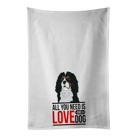 

Cavalier King Charles Spaniel Tricolor #1 White Kitchen Towel Set of 2 19 in x 28 in