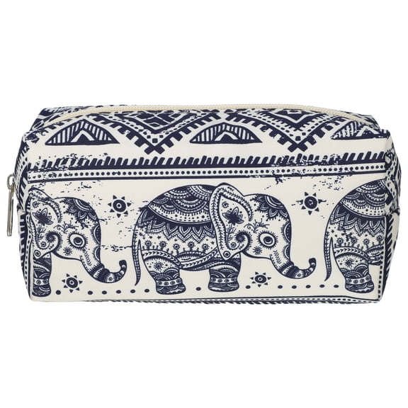 Unique Bargains Portable Makeup Bag for Business Travel Vacation Camping Gym Beige